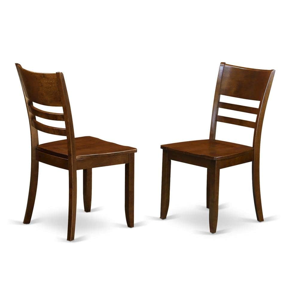 FurniFact - Elegant Wooden Dining Chairs Set of 2 for Kitchen and Dining Room - Espresso