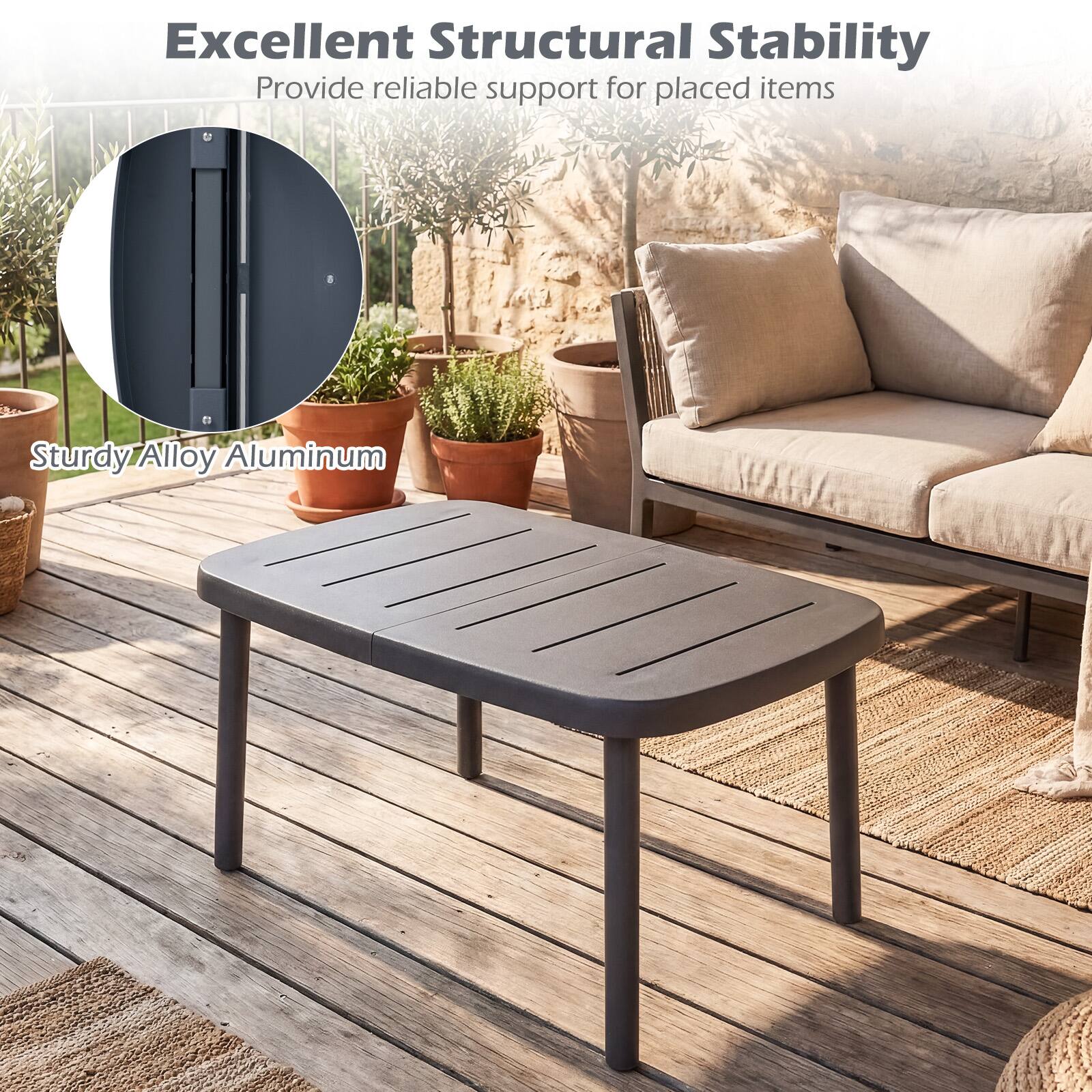 Excellent Structural Stability  
Provide reliable support for placed items  
Sturdy Alloy Aluminum