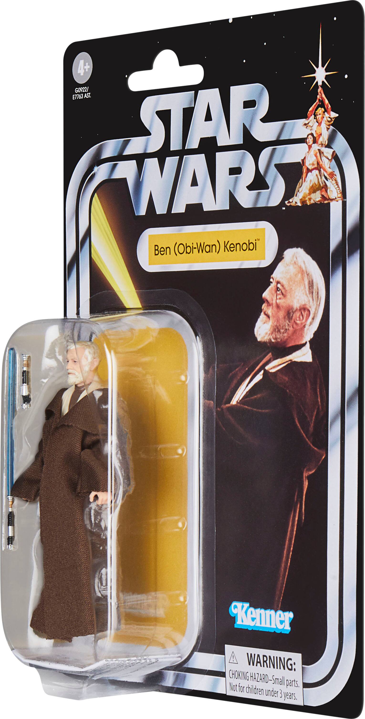 The text on the image reads: "4+ GO922/ E7763 ASL STAR WARS Ben (Obi-Wan) Kenobi Kenner WARNING: CHOKING HAZARD-Small Not for parts. children under 3 years."