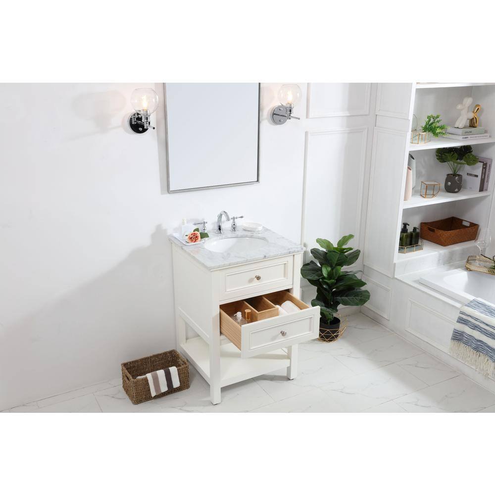 Alt View 9. Elegant Kitchen and Bath - 24 in. Single bathroom vanity set in White - White.