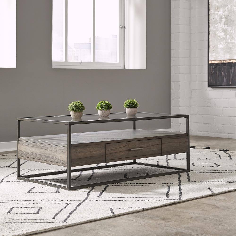 Alt View 6. Liberty Furniture Industries - Jamestown Rectangular Cocktail Table in Tobacco - Brown.