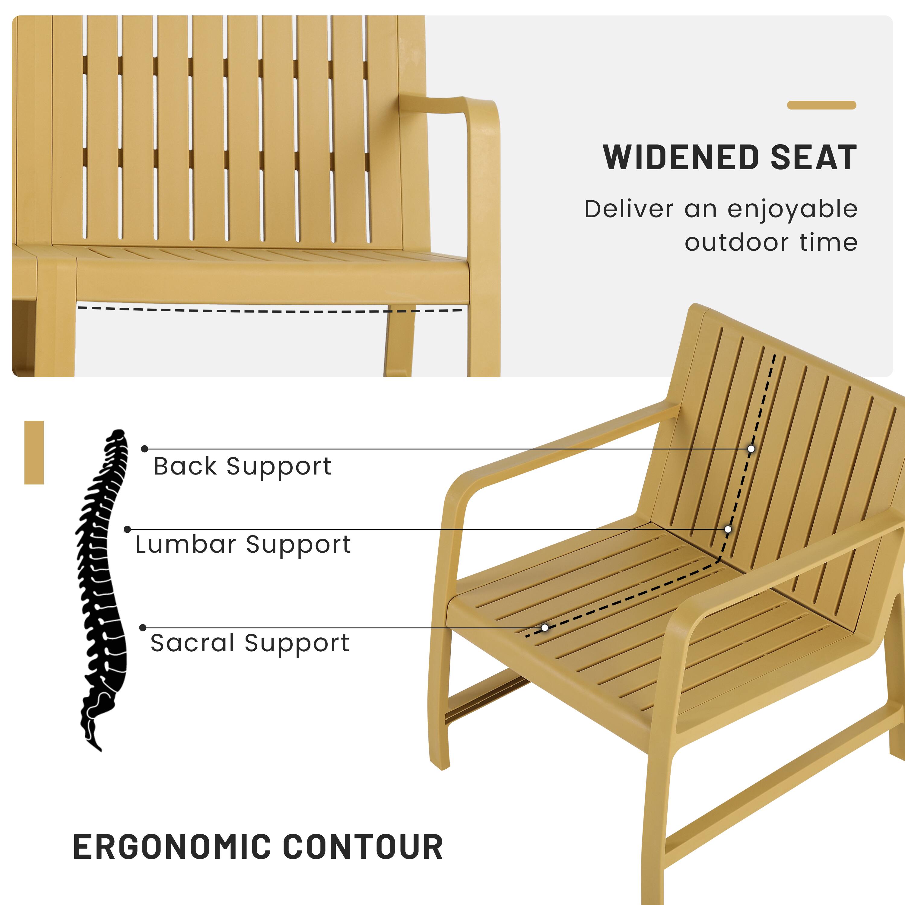 WIDENED SEAT  
Deliver an enjoyable outdoor time  

Back Support  
Lumbar Support  
Sacral Support  

ERGONOMIC CONTOUR