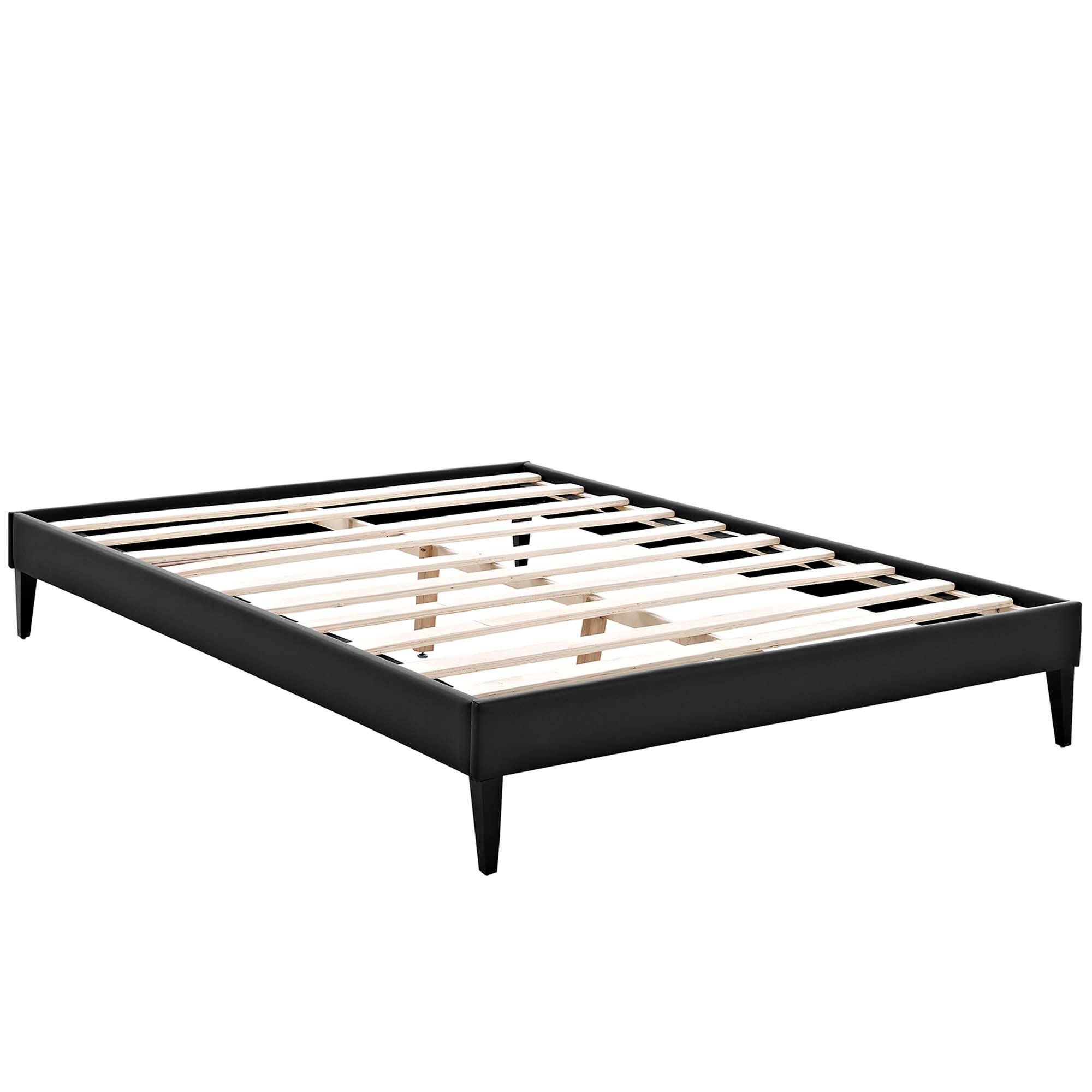 Left. Modway - Leah Chevron Tufted Performance Velvet Twin Platform Bed - White.