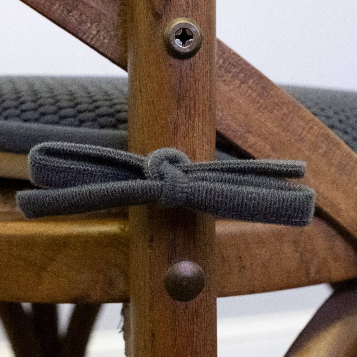 Left. Sweet Home Collection - Honeycomb Memory Foam Non-Slip 16" x 16" Chair Cushion Pad with Ties, 4-Pack - Charcoal.