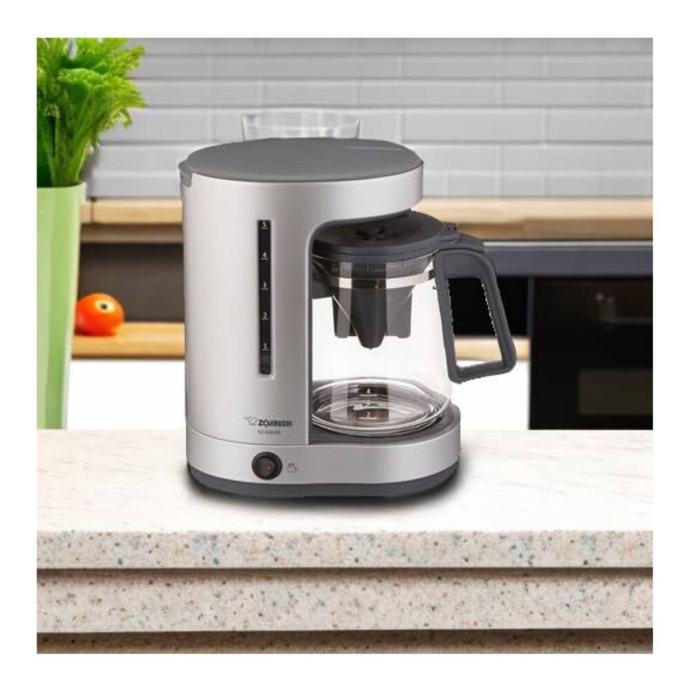 Angle. Zojirushi - Zojirushi ZUTTO Coffee Maker with Removable Water Tank (PFAS Free, Silver) - Silver.