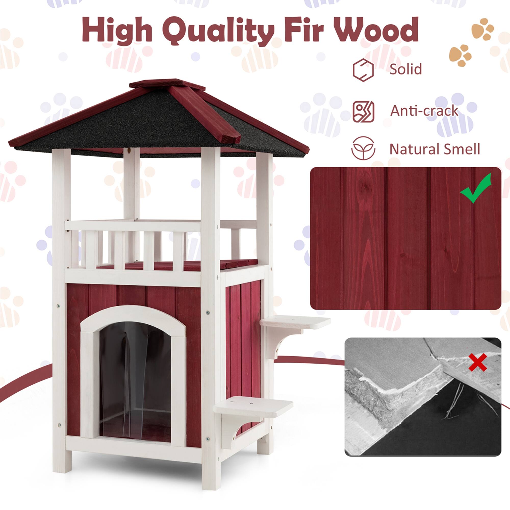 High Quality Fir Wood  
- Solid  
- Anti-crack  
- Natural Smell