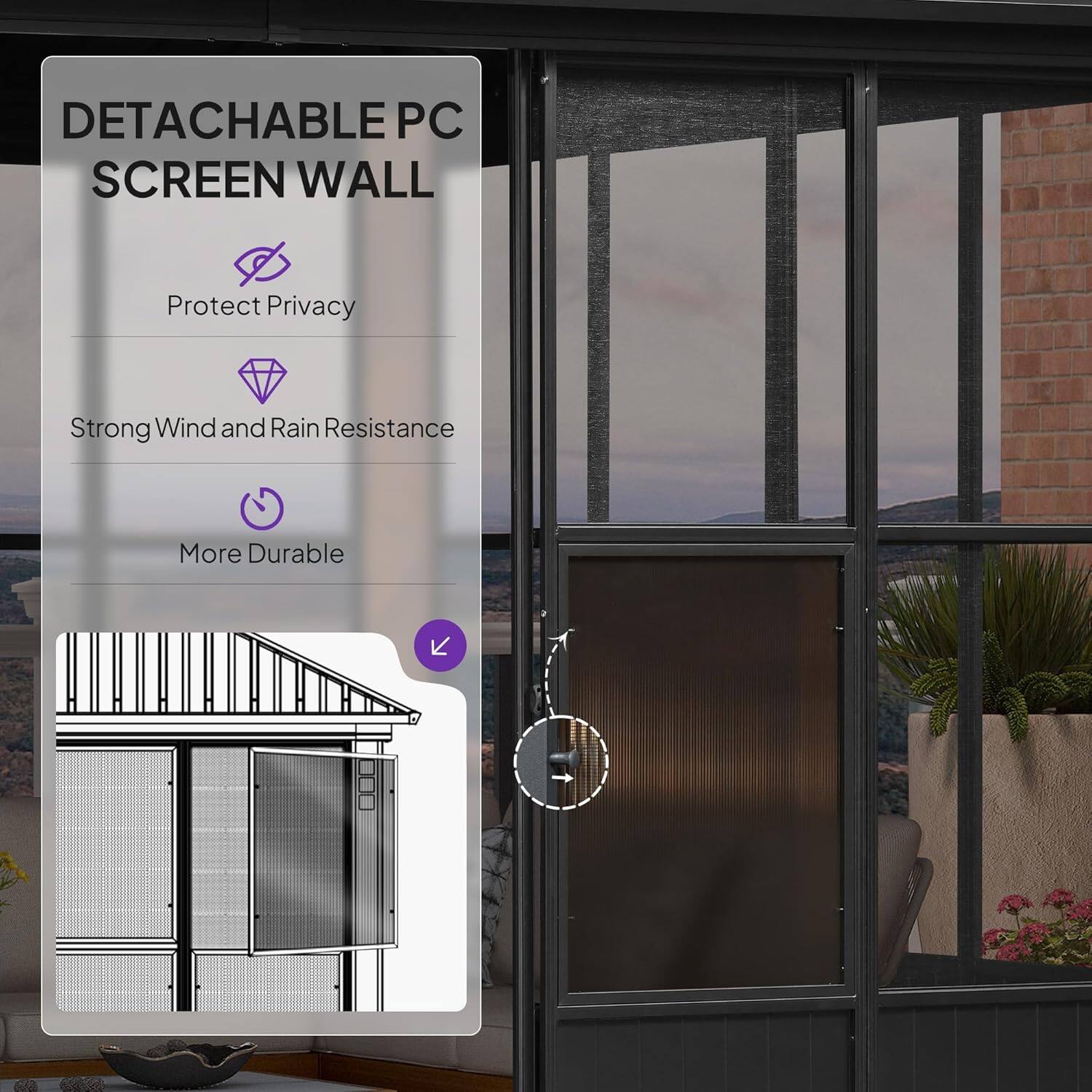 DETACHABLE PC SCREEN WALL

- Protect Privacy
- Strong Wind and Rain Resistance
- More Durable