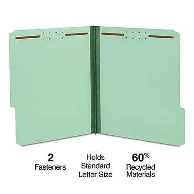 2 Fasteners  
Holds Standard Letter Size  
60% Recycled Materials