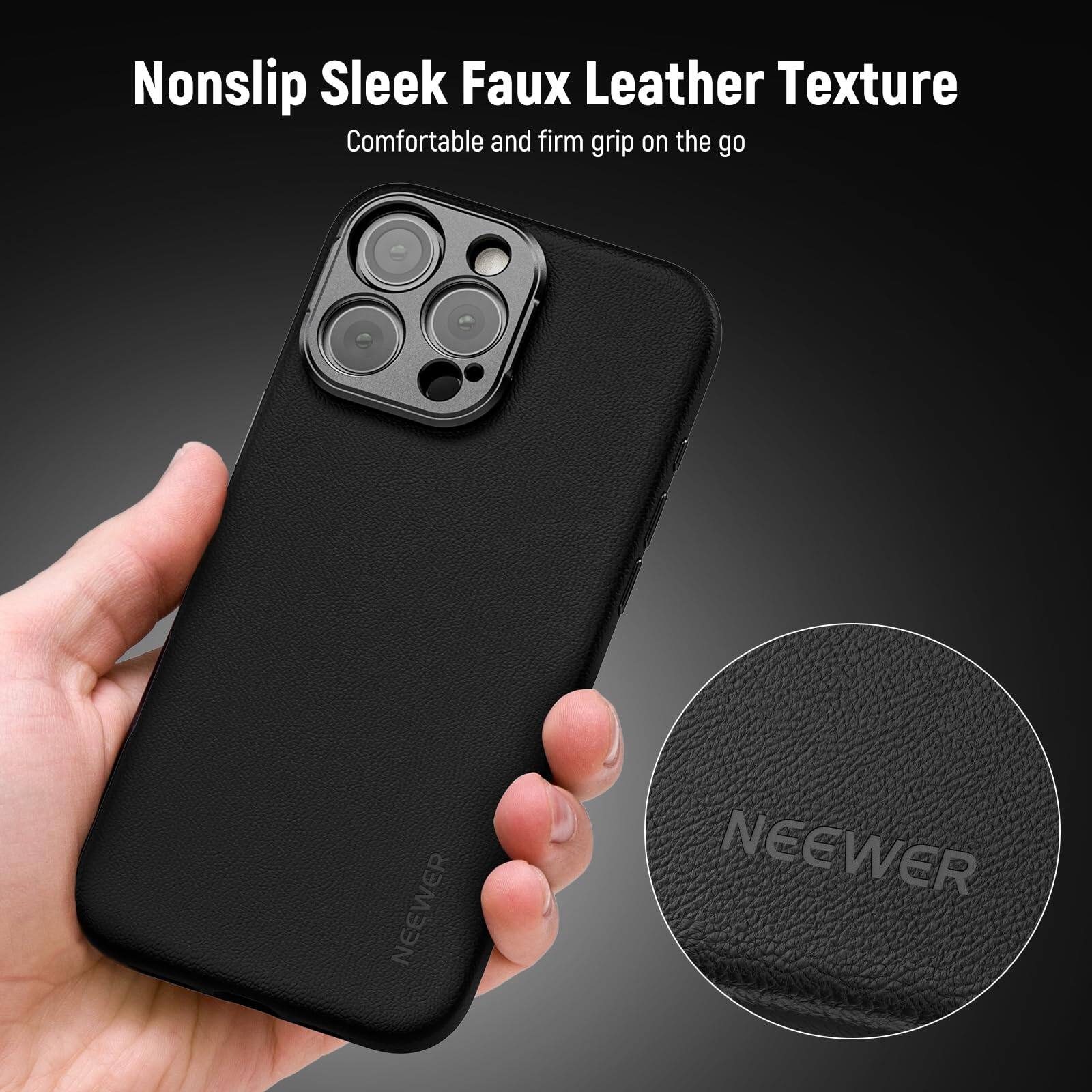 Nonslip Sleek Faux Leather Texture  
Comfortable and firm grip on the go  
NEEWER