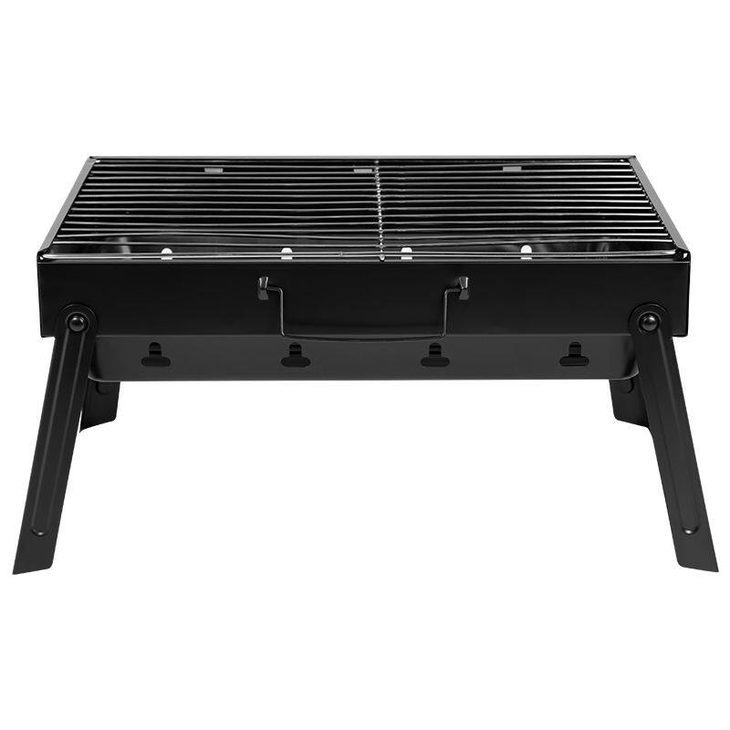 Angle. PAIHOME - Foldable Charcoal Grill - Lightweight Portable BBQ for Patio/Garden/Camping, 5-Vent Design, Thickened Legs, Handbag-Styl - Black.