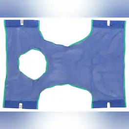 Invacare - Standard Patient Lift Sling with Commode Opening, Polyester Mesh - Blue