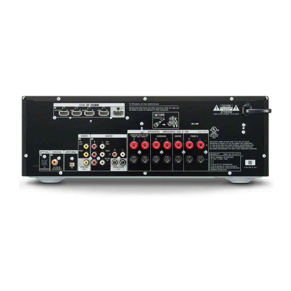 A 1 HDMI COAXIAL ANTENNA OPTICAL VIDEO AUDIO SPEAKERS IMPEDANCE USE 6-8Ω FRONT A