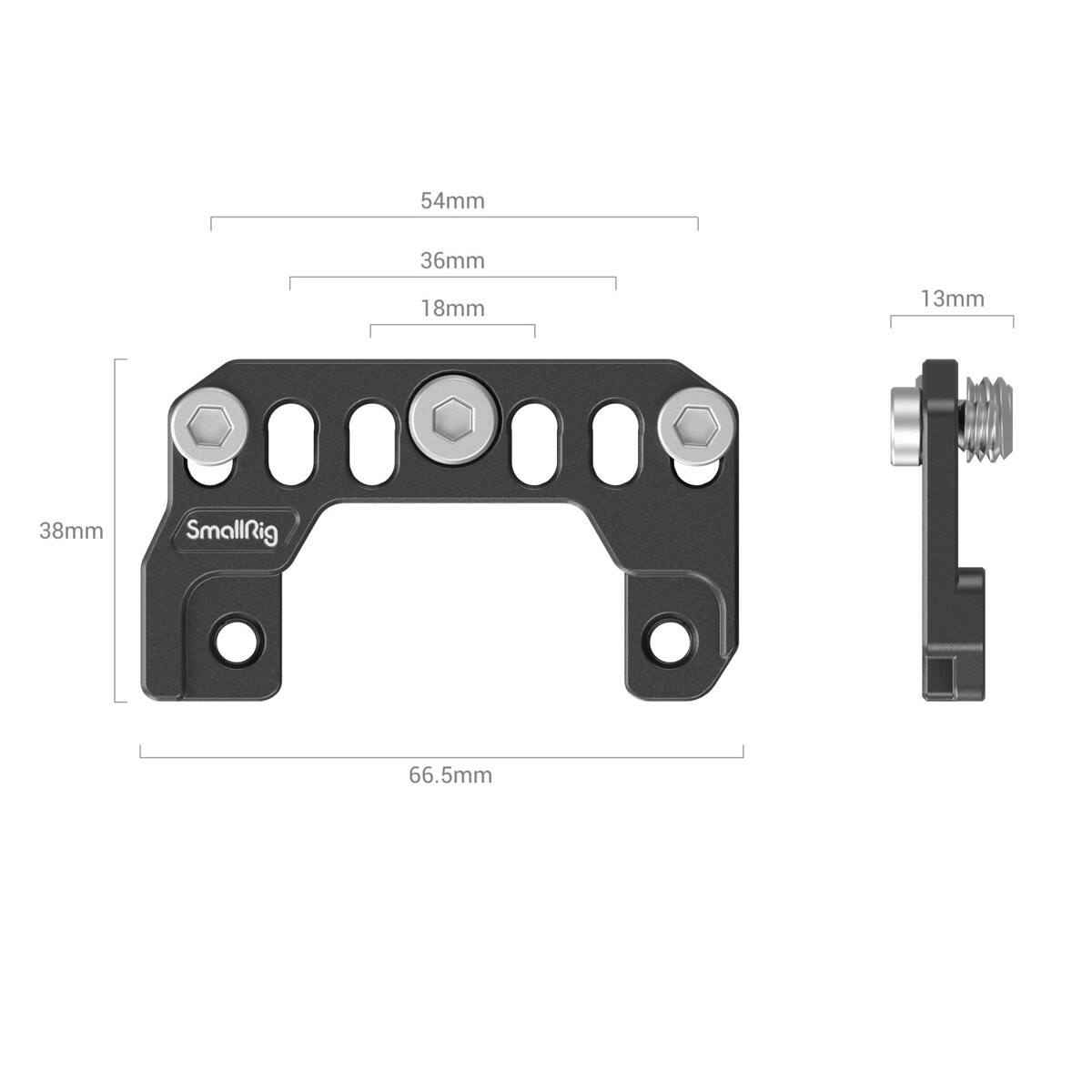 54mm  
36mm  
18mm  
13mm  
38mm  
SmallRig  
66.5mm