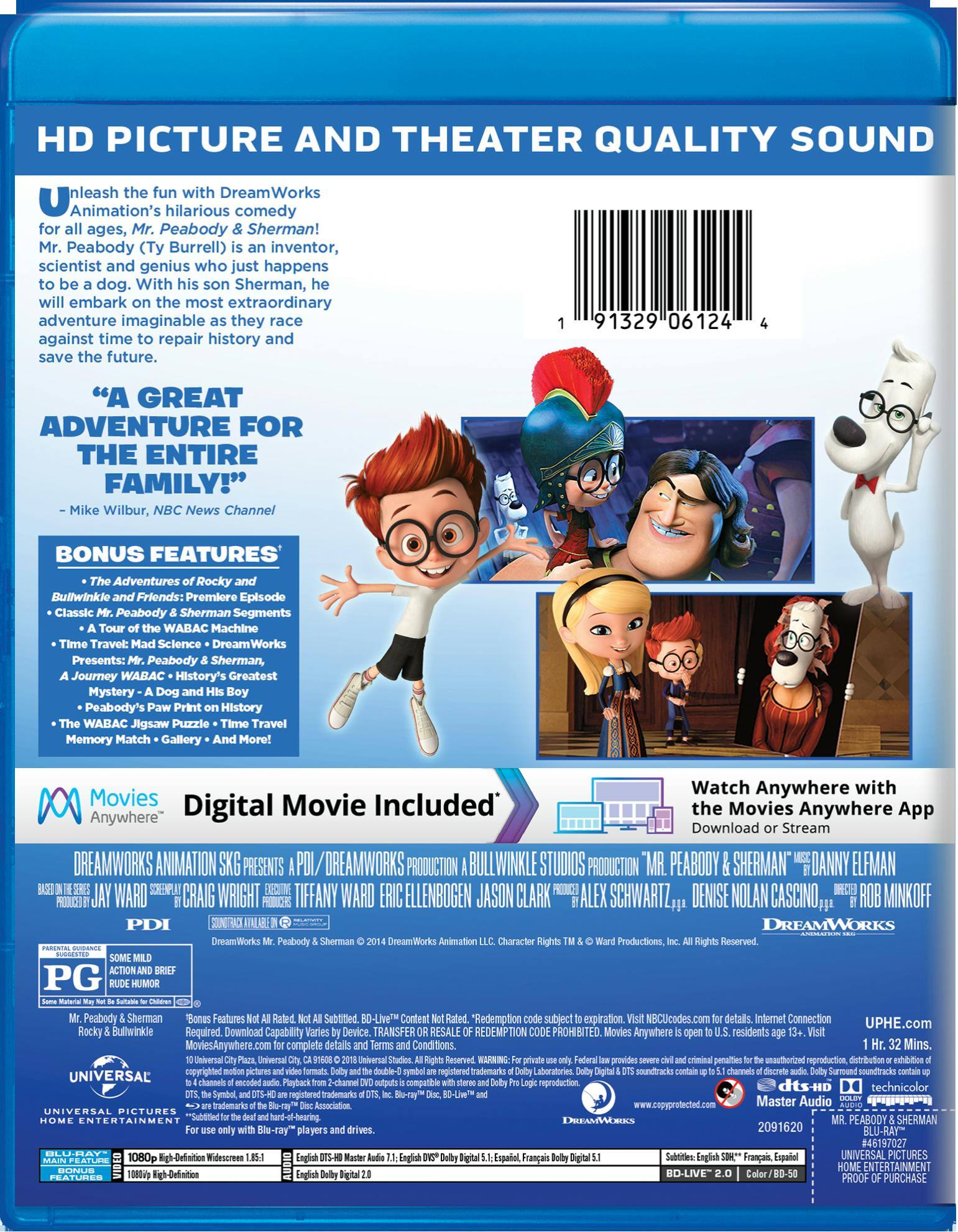 Angle. Mr. Peabody and Sherman (Blu-ray New Box Art) [Blu-ray].