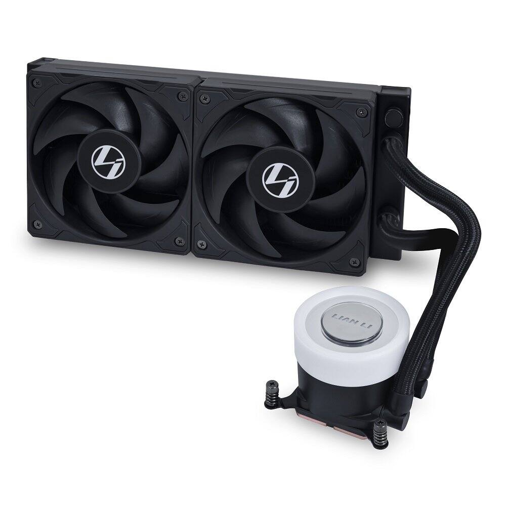 Back. Lian Li - Lian Li Galahad II Lite 240mm Liquid Cooler with PBT Fans, ARGB Pump, Switchable Lid & Side Light Strips (GA2L24PB) - ARGB.