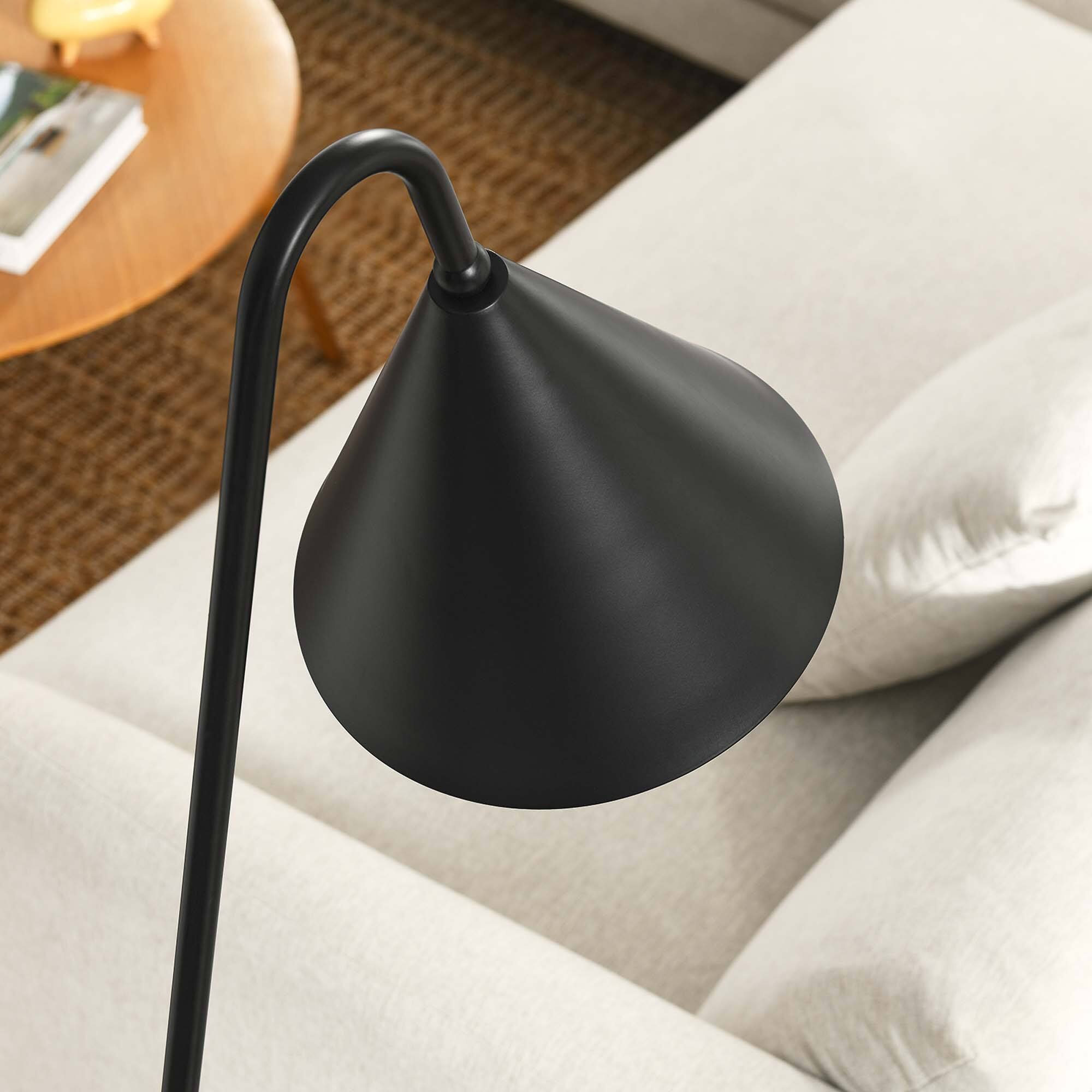 Alt View 1. Modway - Ayla Marble Base Floor Lamp by Modway - Black.