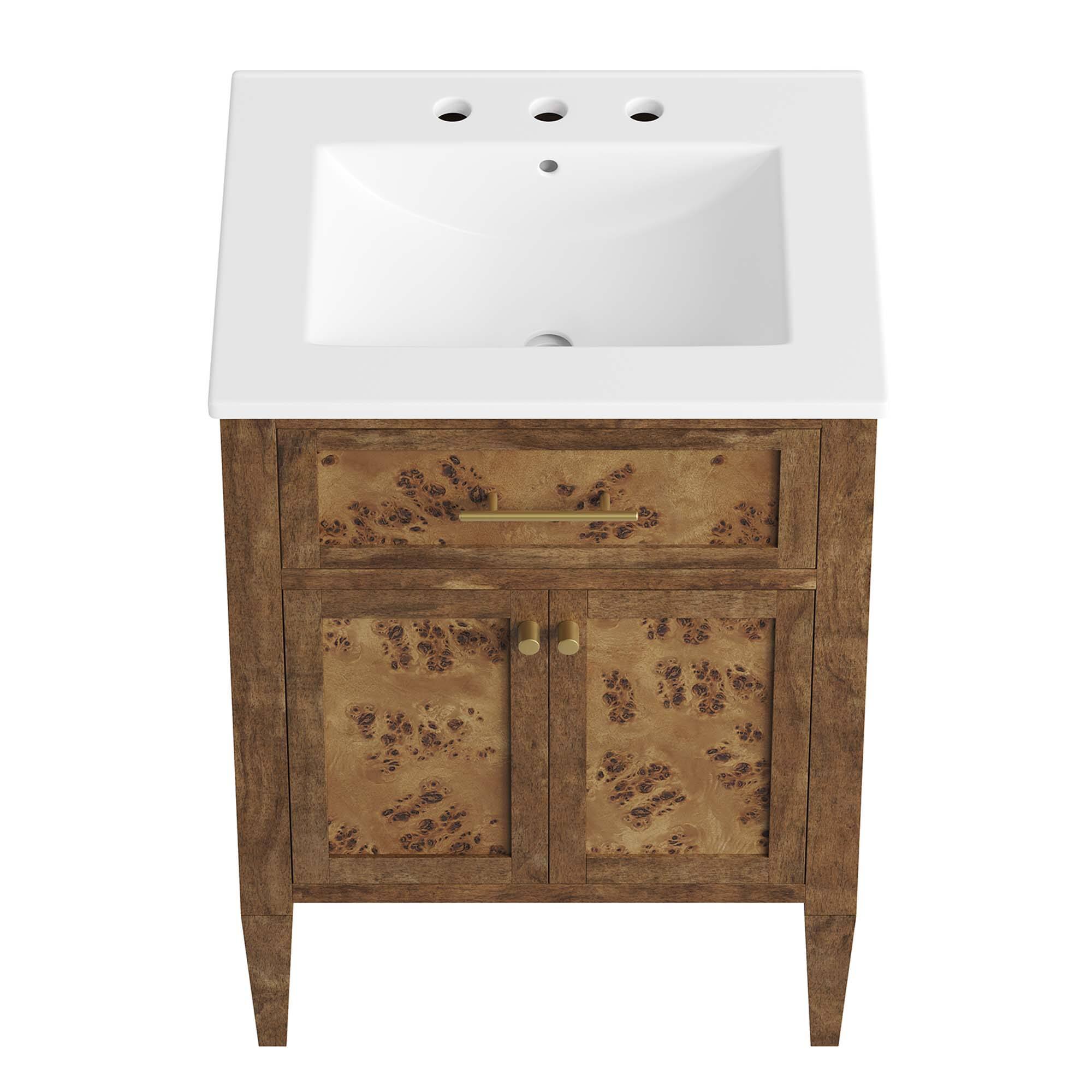 Alt View 6. Modway - Elysian Bathroom Vanity Basin Included by Modway - White Brown.