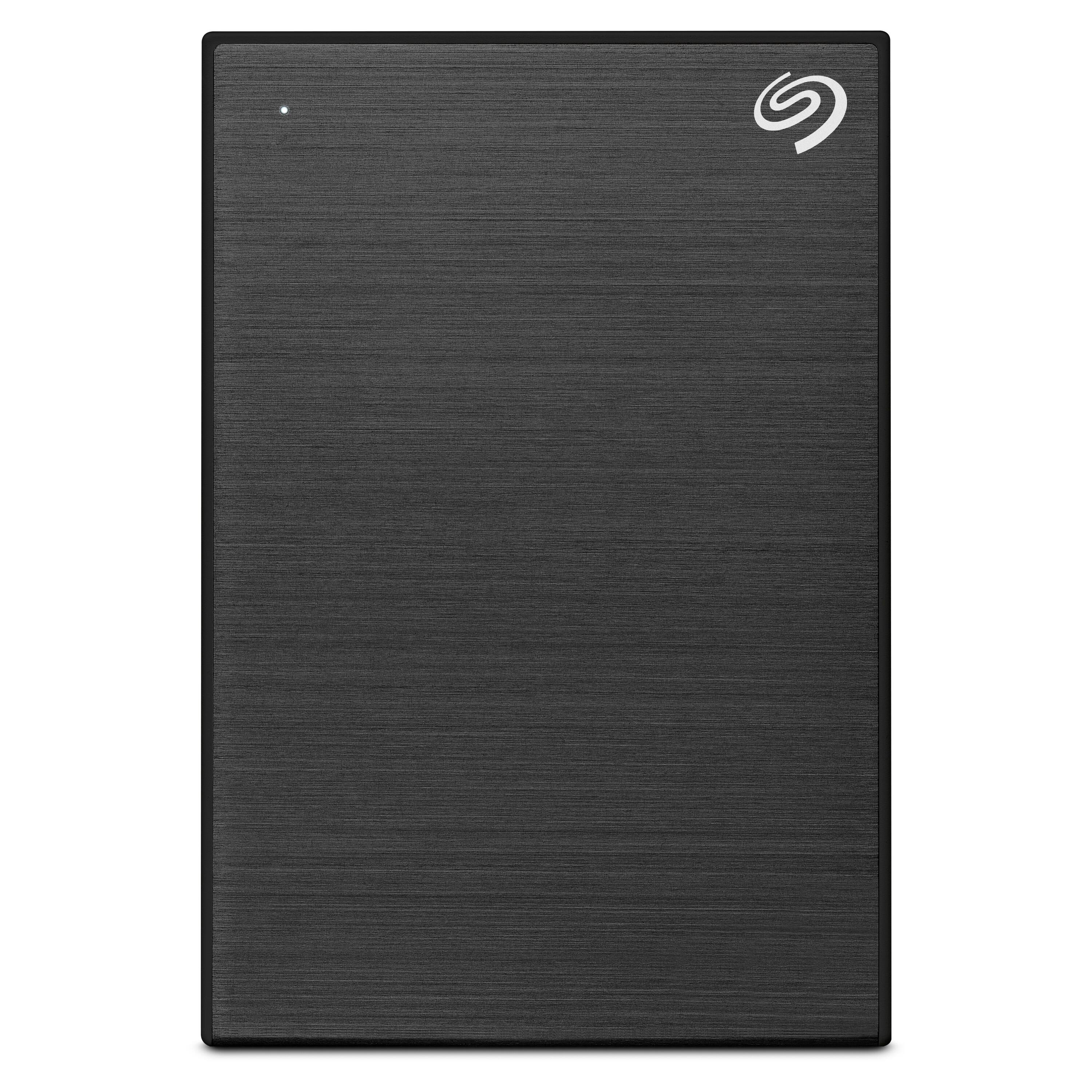 Angle. Seagate - One Touch with Password 2TB External USB 3.0 Portable Hard Drive with Rescue Data Recovery Services - Black.