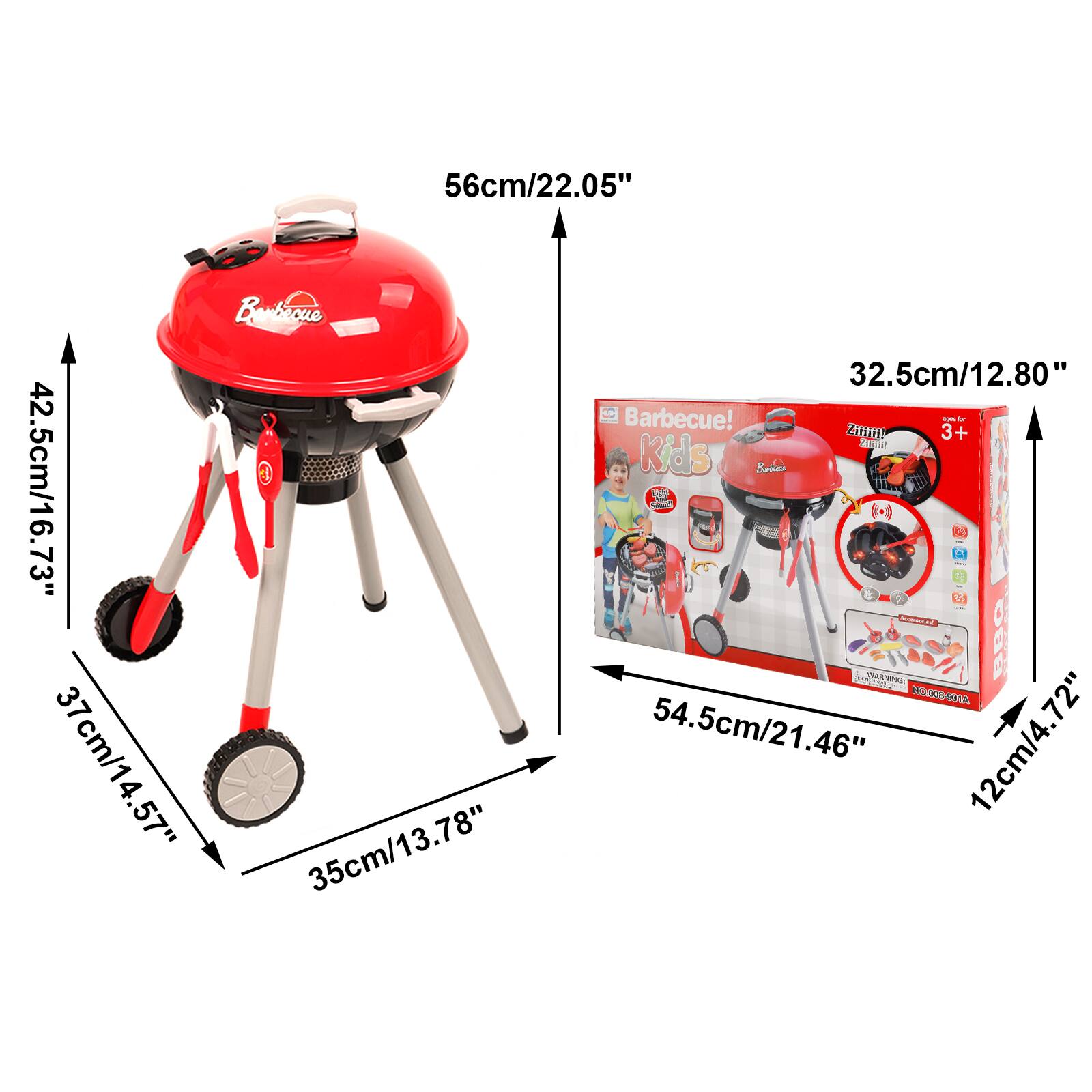 56cm/22.05"  
Barbecue beoue 3  
42.5cm/16.73"  
37cm/14.57"  
35cm/13.78"  
32.5cm/12.80"  
Barbecue!  
Zing - - 3+ M Kids  
- - 5 [s) - 3 - -  
WASBG B80 - de do 1-01  
54.5cm/21.46"  
12cm/4.72"