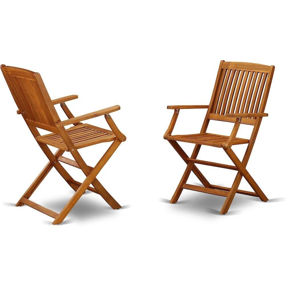 Angle. Outdoor Escape - Wooden Patio Set - Dining Table and 4 Outdoor Chairs - Brown.