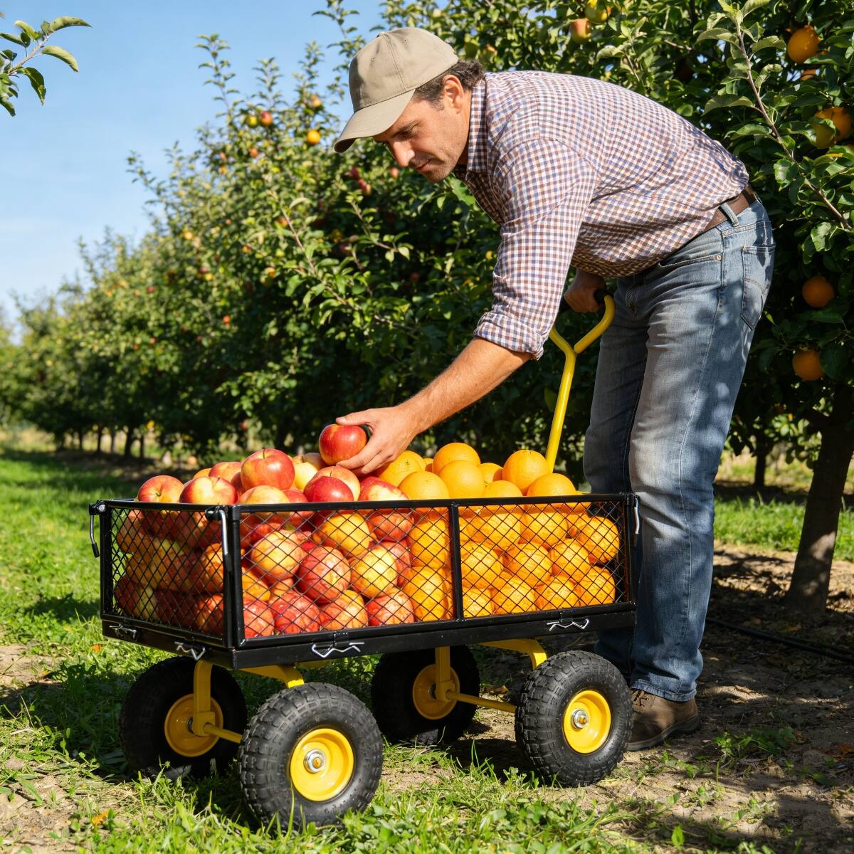 Alt View 9. Loheer - Loheer Heavy Duty Garden Dump Cart with Pneumatic Tires, Metal Utility Wagon, 660 lb Capacity.