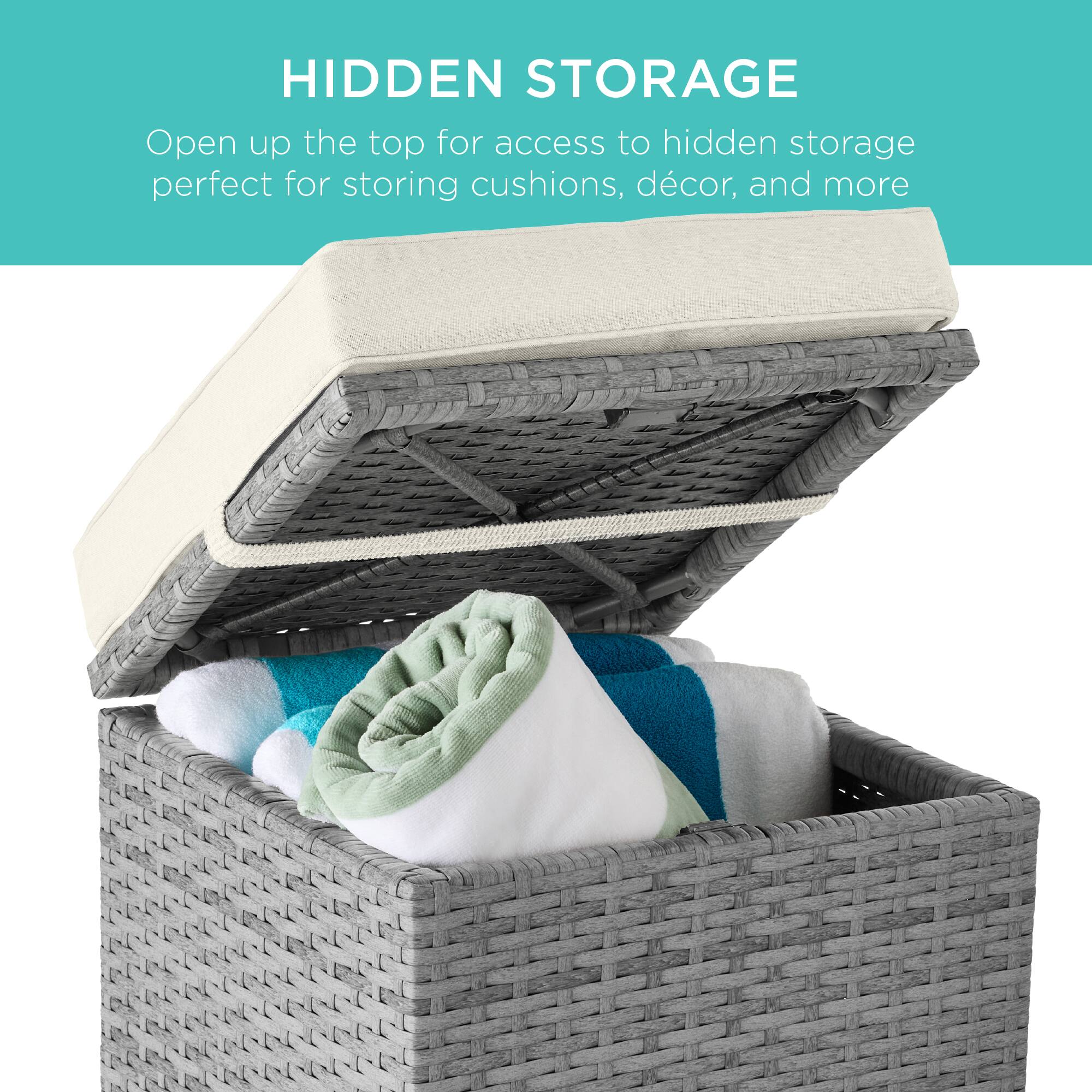 HIDDEN STORAGE

Open up the top for access to hidden storage perfect for storing cushions, décor, and more