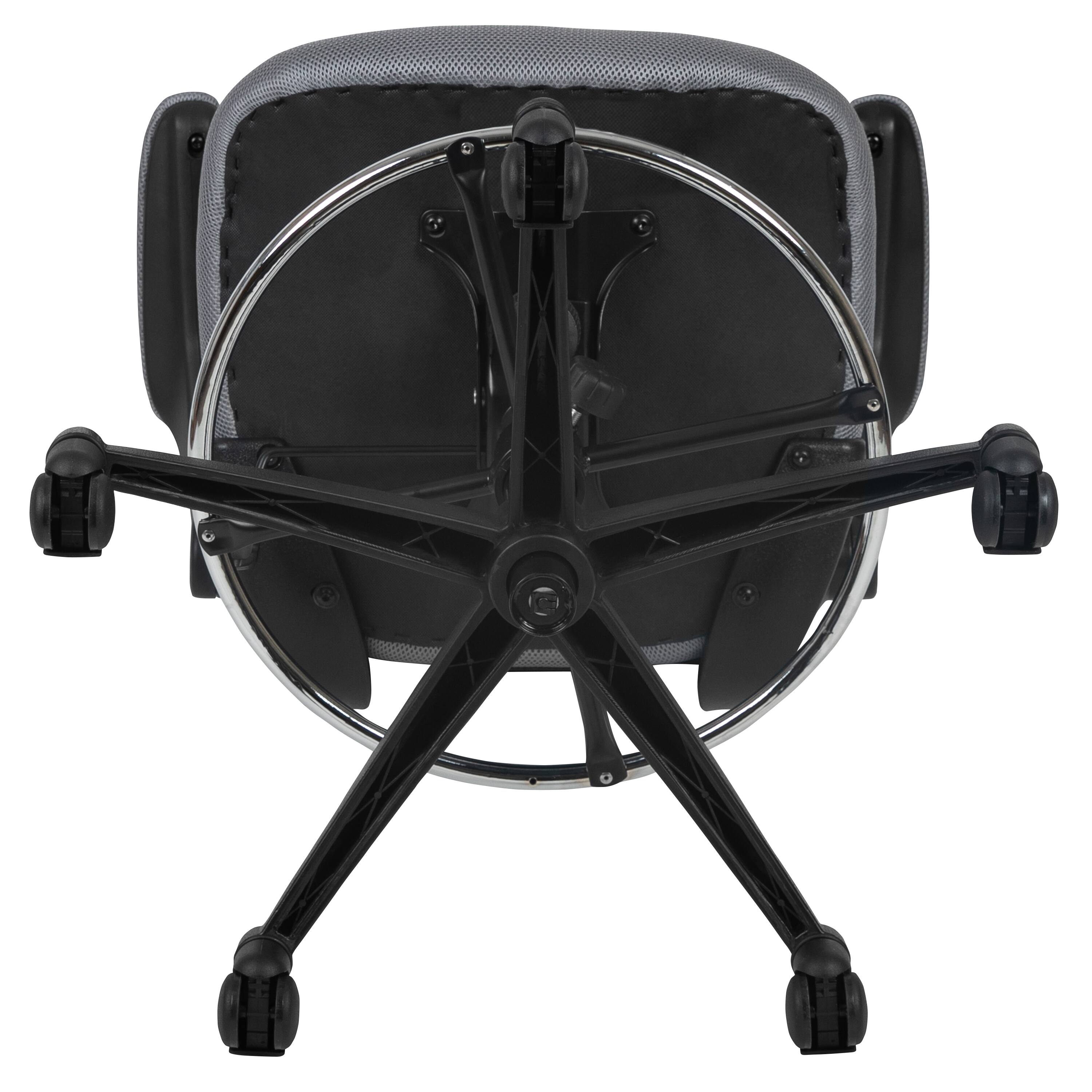 Alt View 9. Emma + Oliver - Mid-Back Mesh Ergonomic Drafting Chair with Foot Ring and Flip-Up Arms - Dark Gray Mesh/Black Frame.