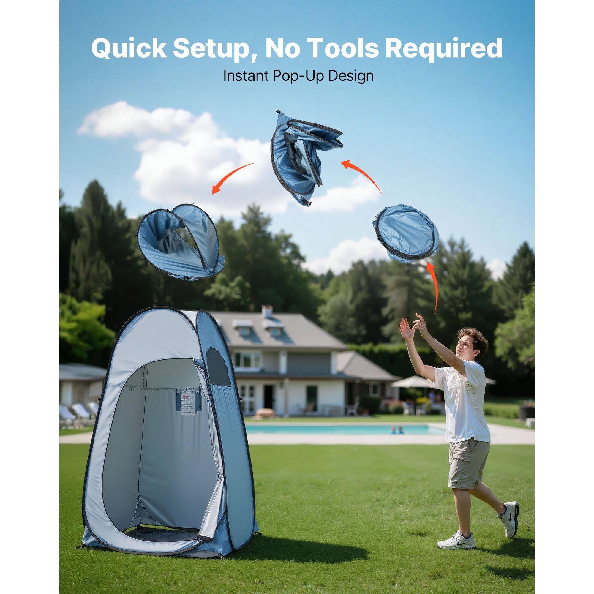 Quick Setup, No Tools Required  
Instant Pop-Up Design
