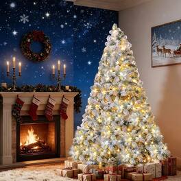 NOVAROOT - 6FT Christmas Tree Artificial Pre-Lit Fake Xmas Tree Home Decor - White