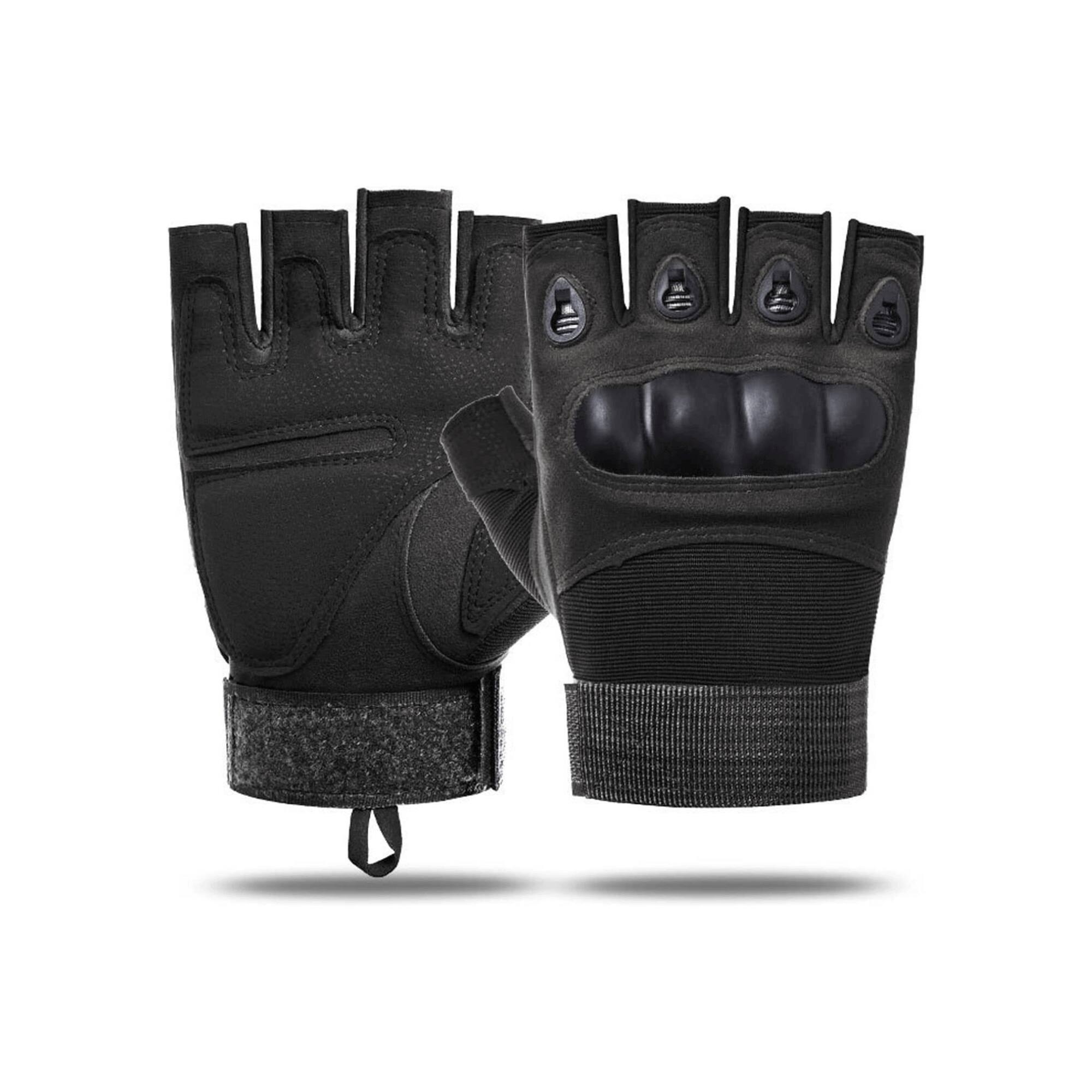 Alt View 1. JupiterGear - Tactical Military Fingerless Airsoft Gloves for Outdoor Sports, Paintball, and Motorcycling - Black.