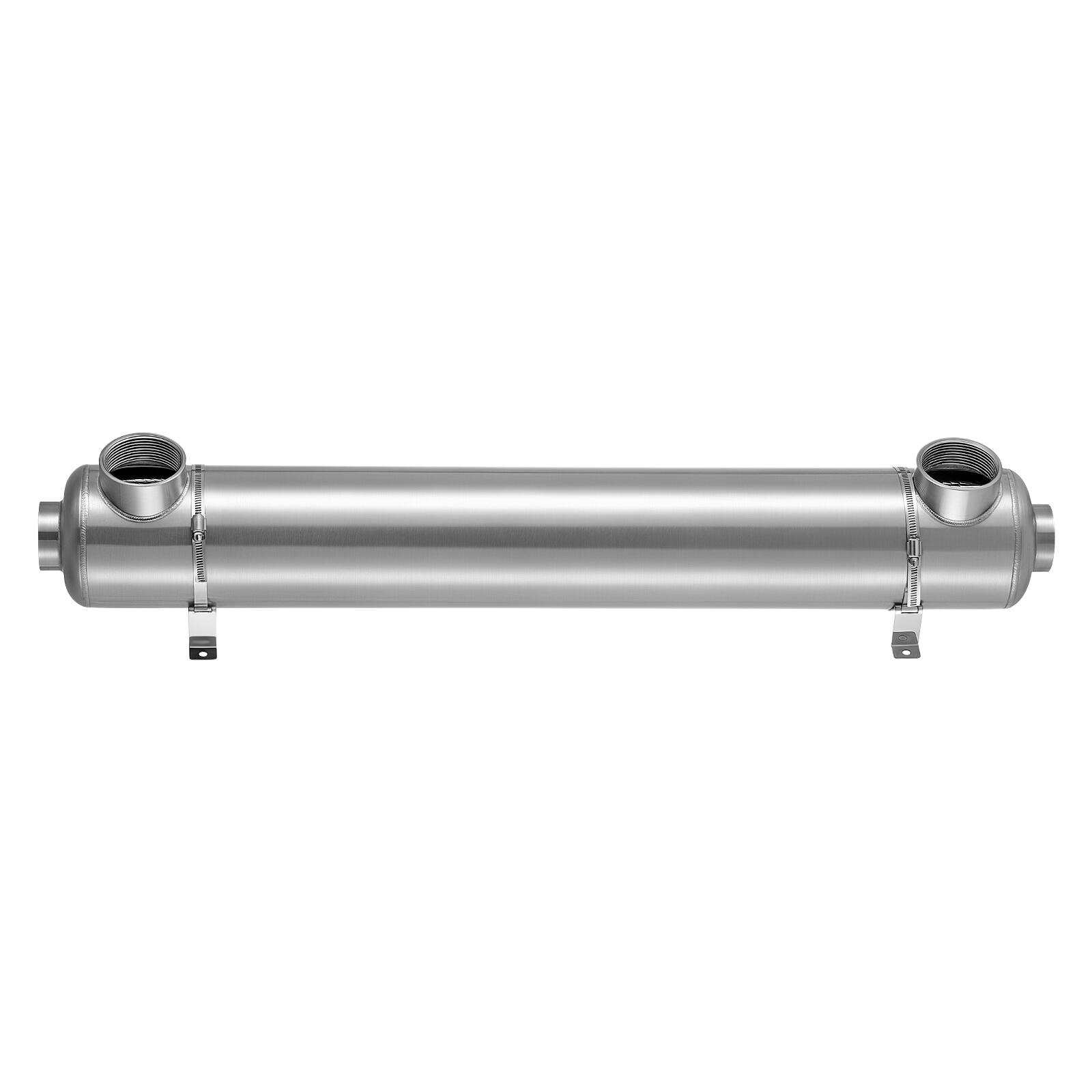 Alt View 5. VEVOR - Pool Heat Exchanger, 600K BTU Swimming Pool Heater Exchanger, 316L Stainless Steel Construction, High Efficiency Water - Silver.