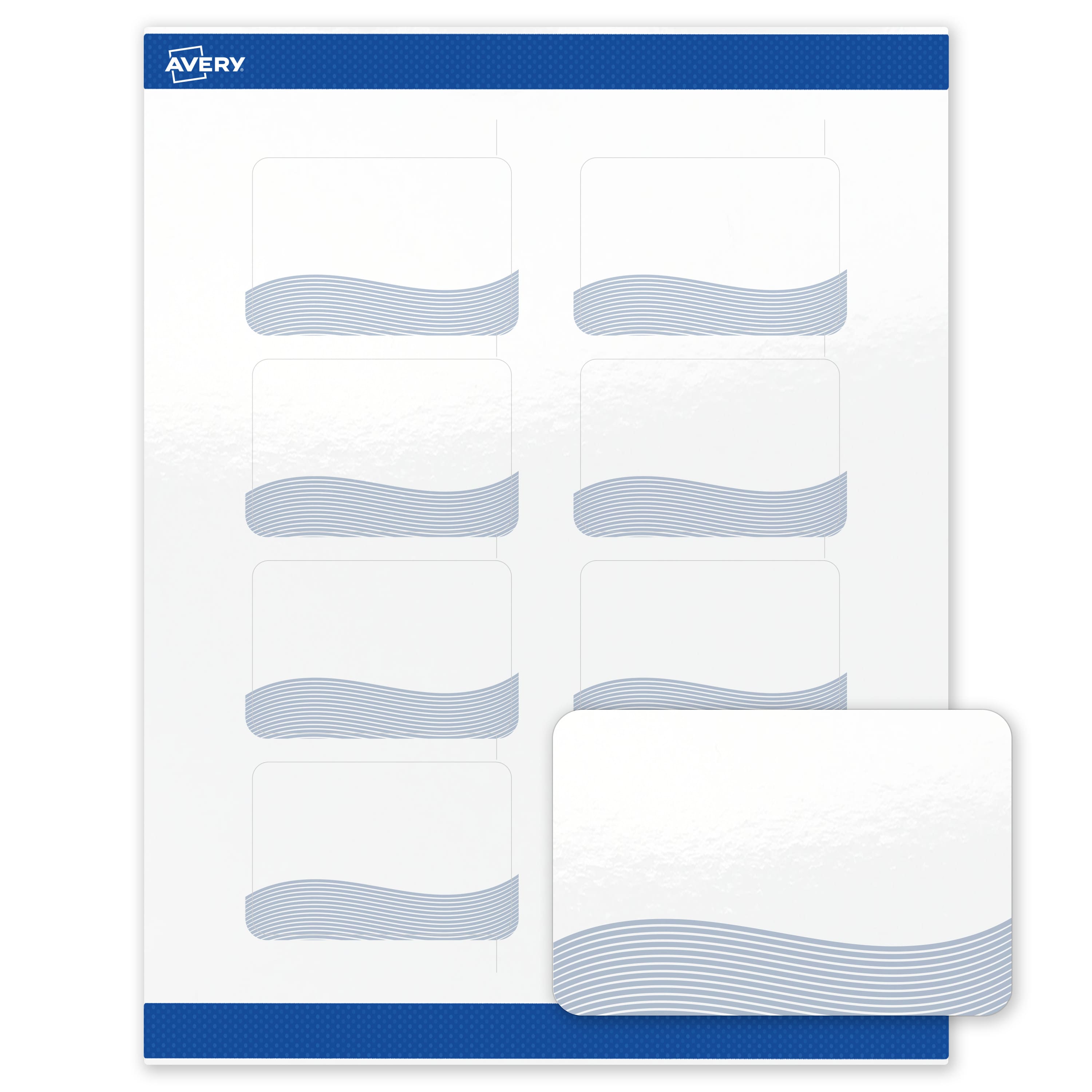 "Avery - Rectangle Labels, Colorful Design, 2"" x 3"", Glossy, Blue Waves - White" price history on PriceWatchPro