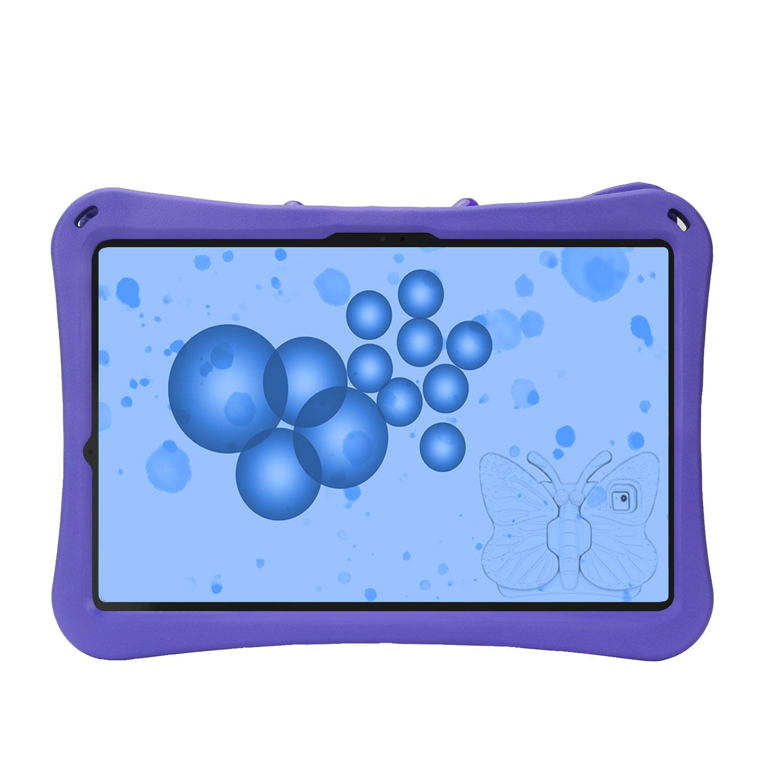 Left. Dteck - Kids Butterfly Case for Samsung Galaxy Tab S9 FE+ 2023 & Tab S9+ & Tab S8+ & S7 FE,3D Cartoon EVA Shockproof Stand Cover - Purple.