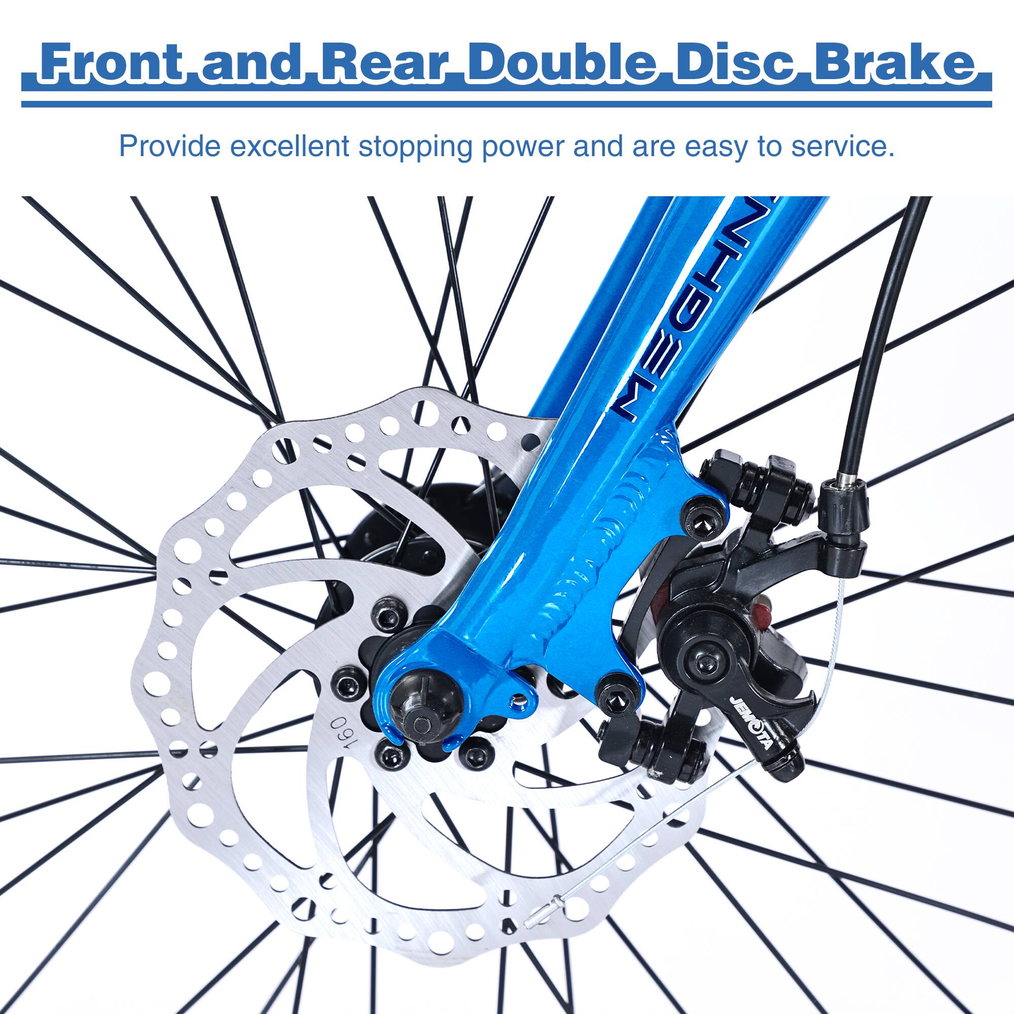 Front and Rear Double Disc Brake  
Provide excellent stopping power and are easy to service.