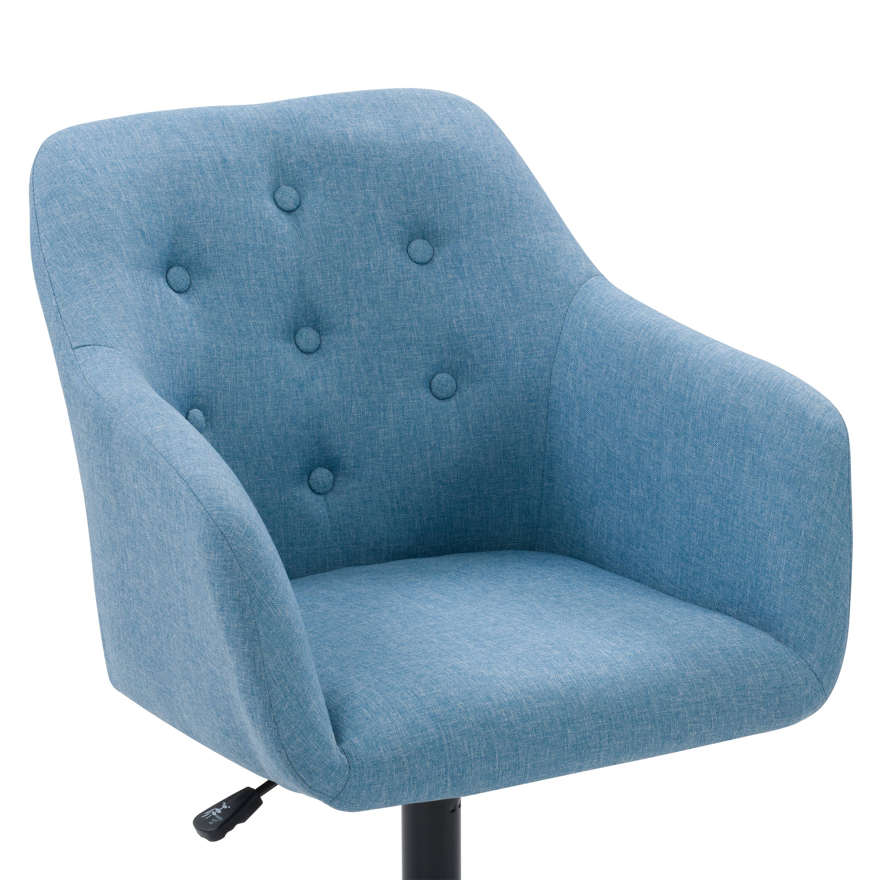 Alt View 17. CorLiving - Marlowe Upholstered Button Tufted Task Chair - Light Blue.