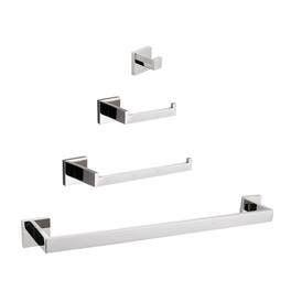 JUJABU - 4- Piece Bathroom Hardware Set - Chrome