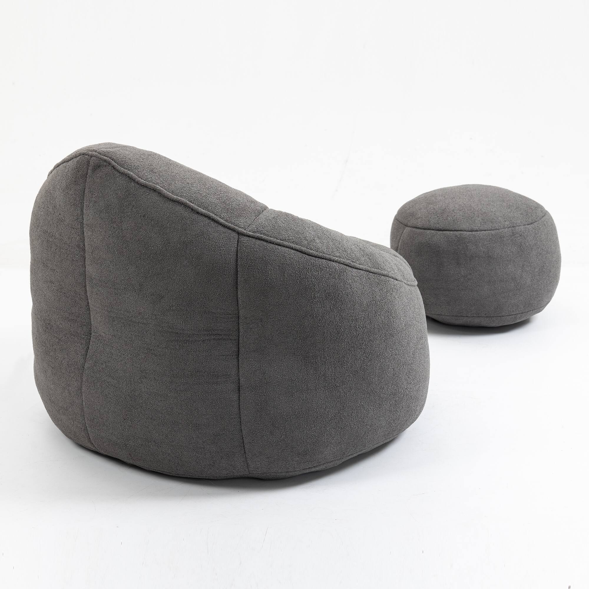 Alt View 9. GOODSILO - Premium Microfiber Bean Bag Sofa Chair with Detachable Footrest for Ultimate Comfort and Relaxation - Grey.