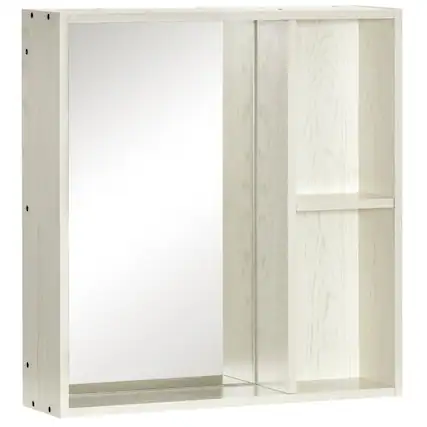Front. SlickBlue - Wall Mounted Cabinet with Single/Double Doors for Bathroom or Kitchen - White.