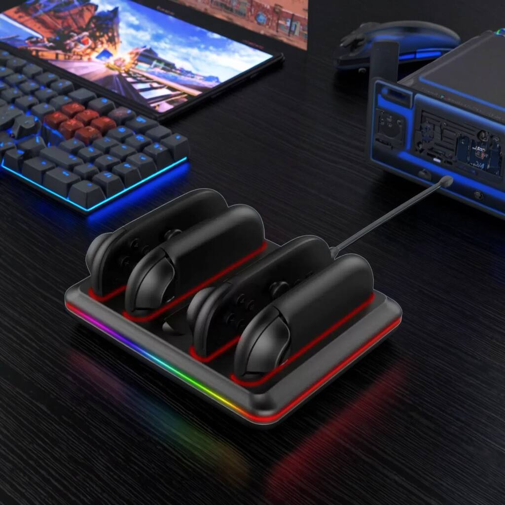 Alt View 3. Cluzine - Switch 2 Controller Charging Dock Multi-Function Charger with LED Indicator.