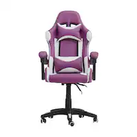 CorLiving - Ravagers Gaming Chair - Purple and White - Front_Zoom
