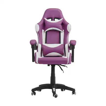Front. CorLiving - Ravagers Gaming Chair - Purple and White.