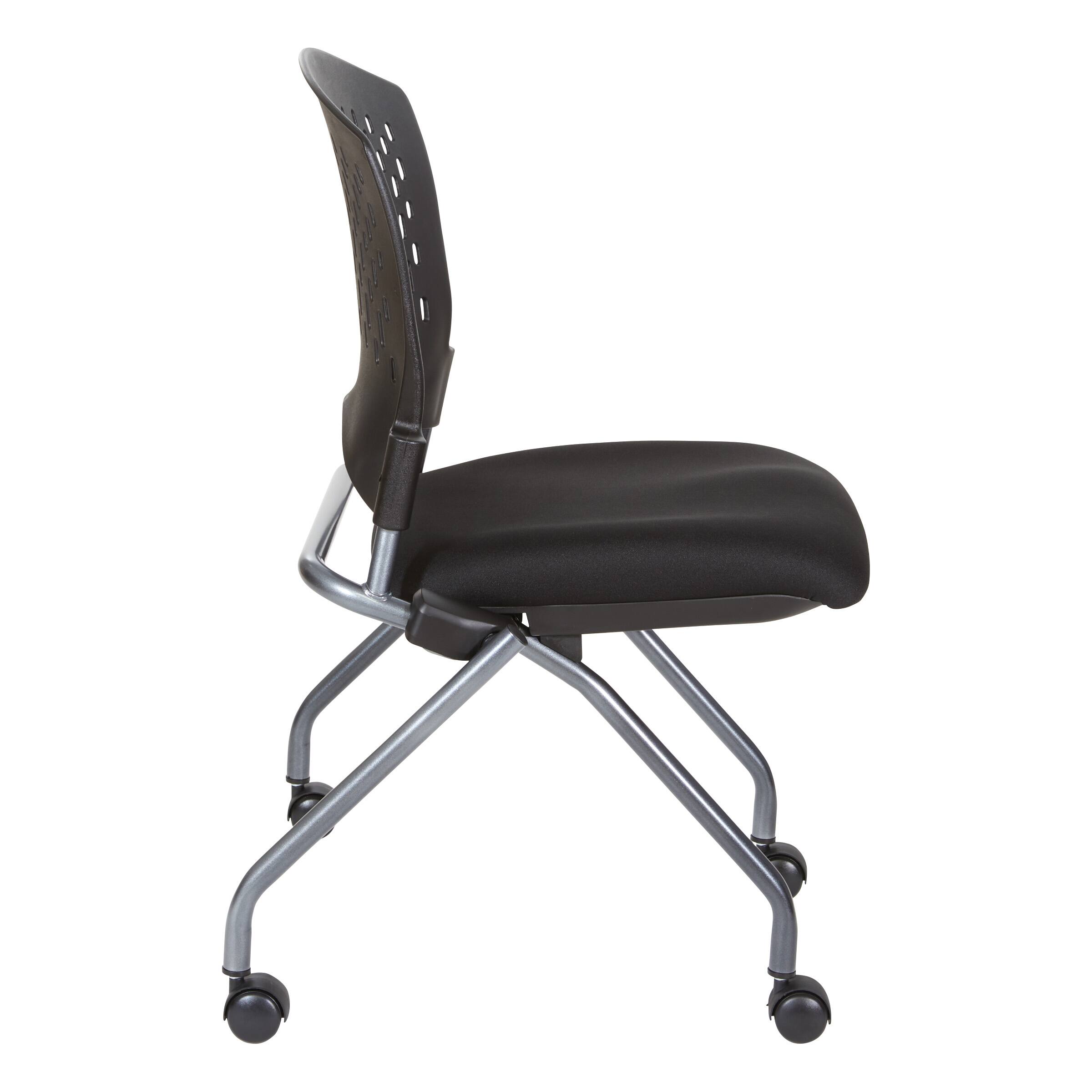 Left. Office Star Products - Soft-Flex Frame™ Folding/Nesting 2 Pack Office Visitor Chair - Coal.