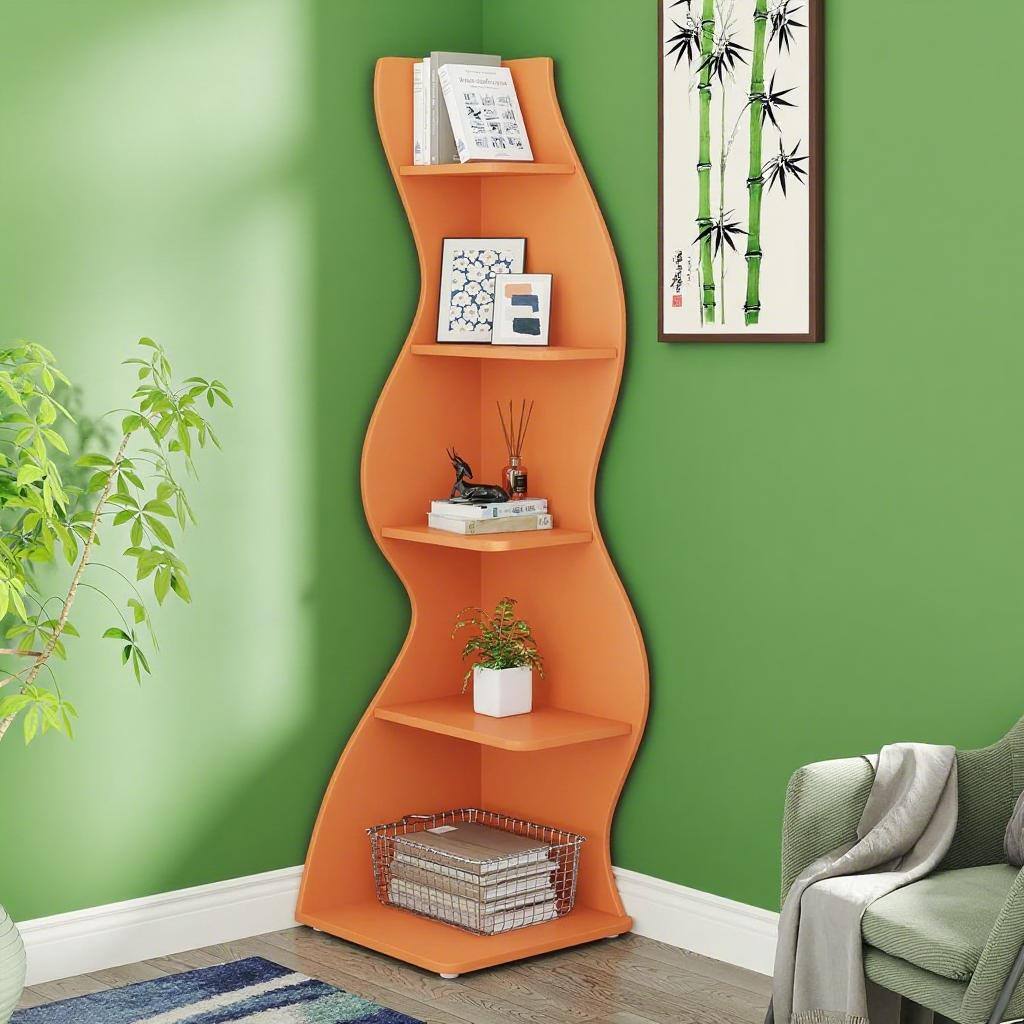 SlickBlue 5 Tier Open Shelving Rack with Streamlined Shape for Living ...