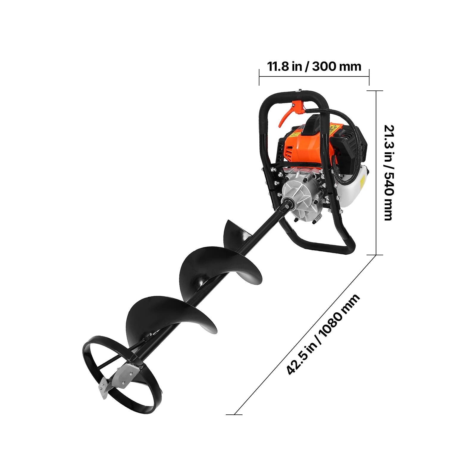 11.8 in / 300 mm  
21.3 in / 540 mm  
42.5 in / 1080 mm