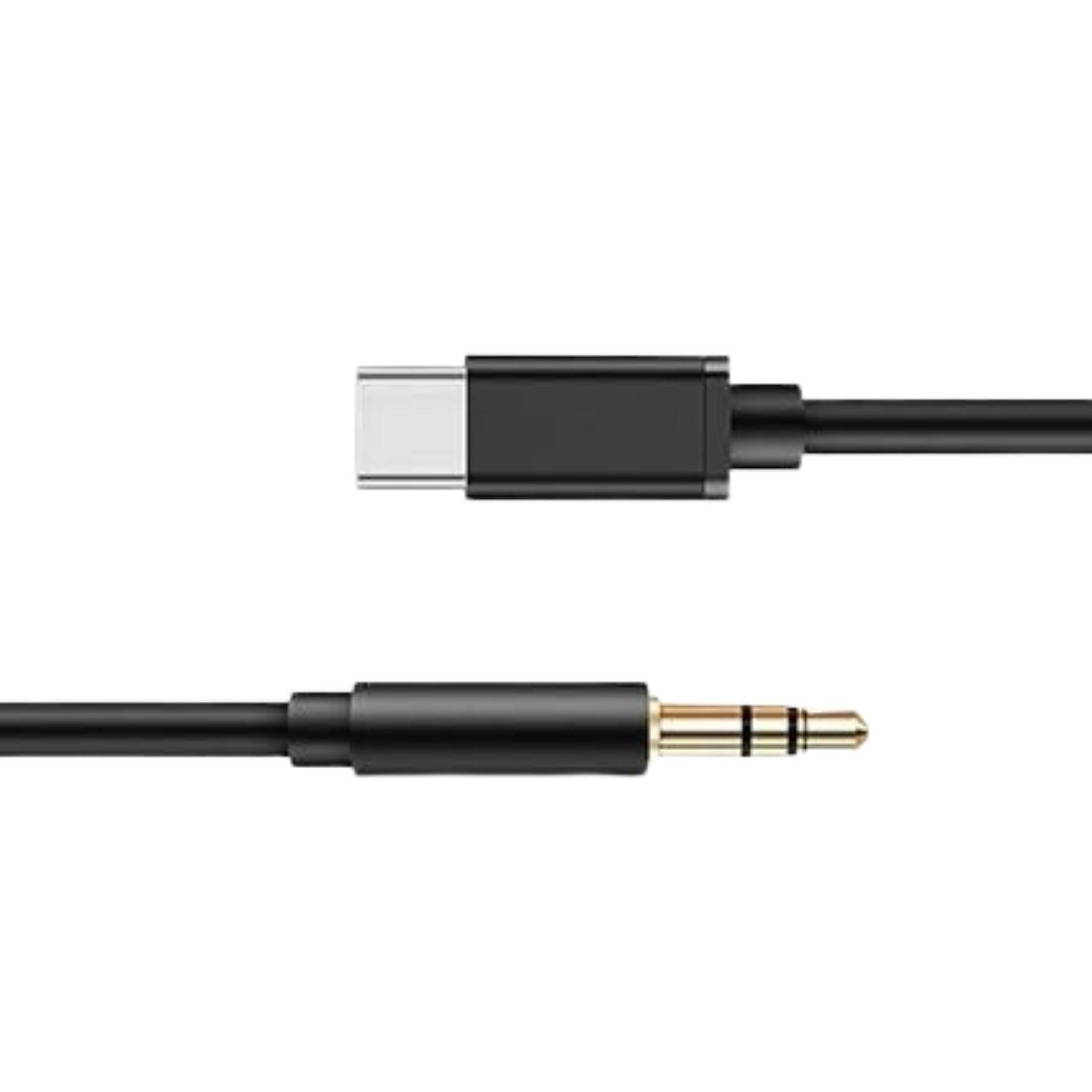 Angle. Stock Preferred - USB-C to 3.5mm AUX Audio Adapter Cable/Black - Black.