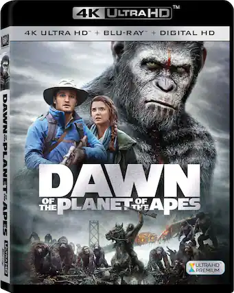 Front. Dawn Of The Planet Of The Apes (4K / Blu-ray + Digital) New.