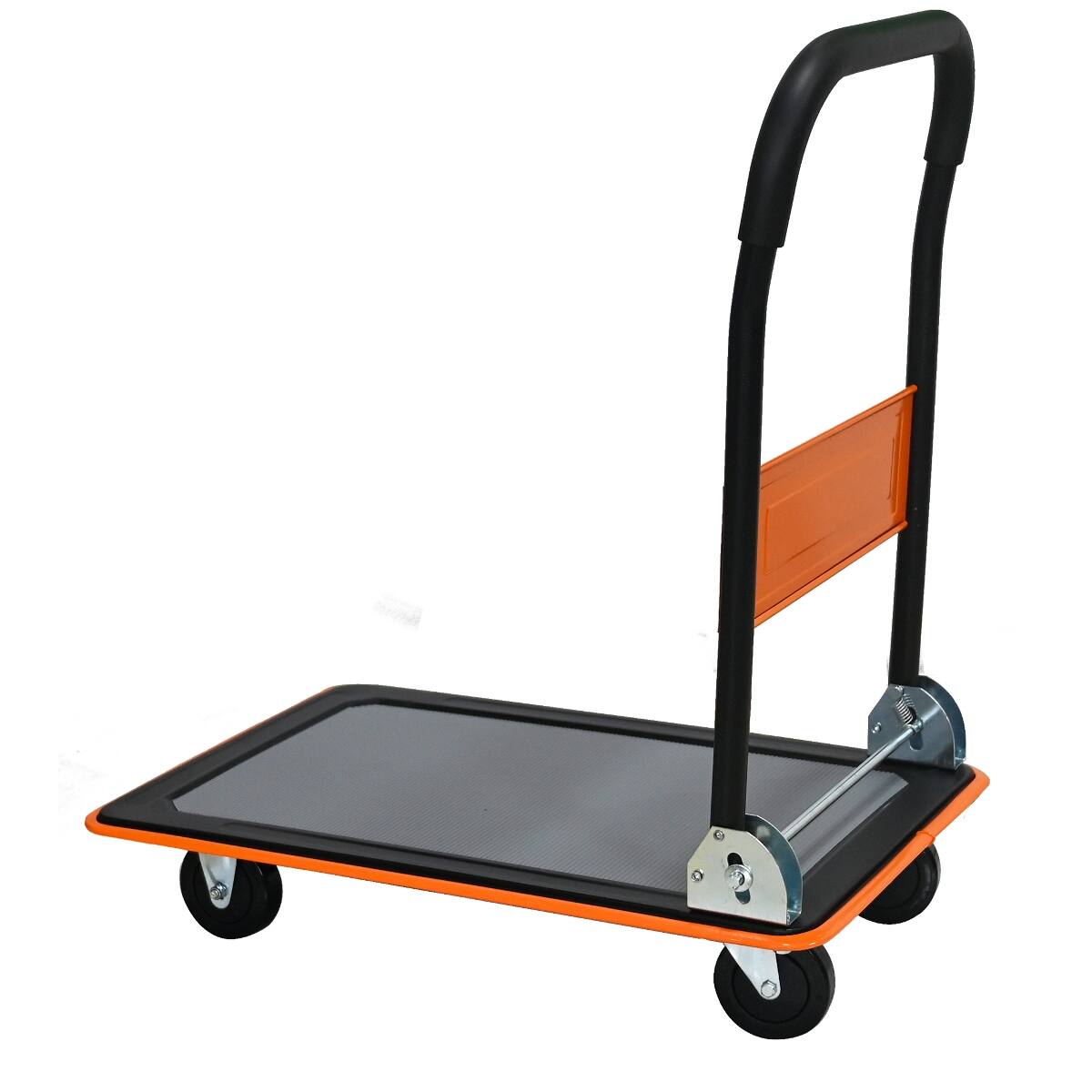 Left. Ropilly - Ropilly Folding Platform Cart, 330 lb Capacity Foldable Flatbed Cart with Swivel Wheels, Orange - Orange.