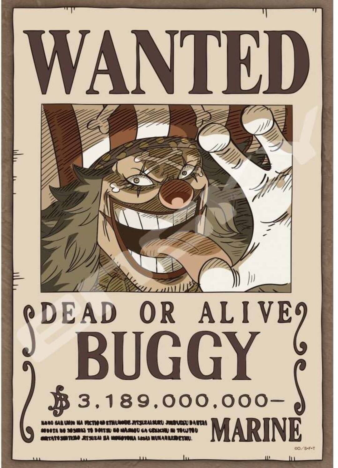 WANTED DEAD OR ALIVE  
BUGGY  
3,189,000,000  
MARINE  

KOHO SAR UMON MA PTI  
ETNUMODE JYTSUZALSURU JRBUCCU ANTAI  
GESTIEOTATED SOVOTA NO  
JITSURAI TO DTH BA MONOTORA  
JOIRAM L8SAl GA CELICHU  
MUNARREDETHU  
TOWTOD MARINE  
0O/S-F-T