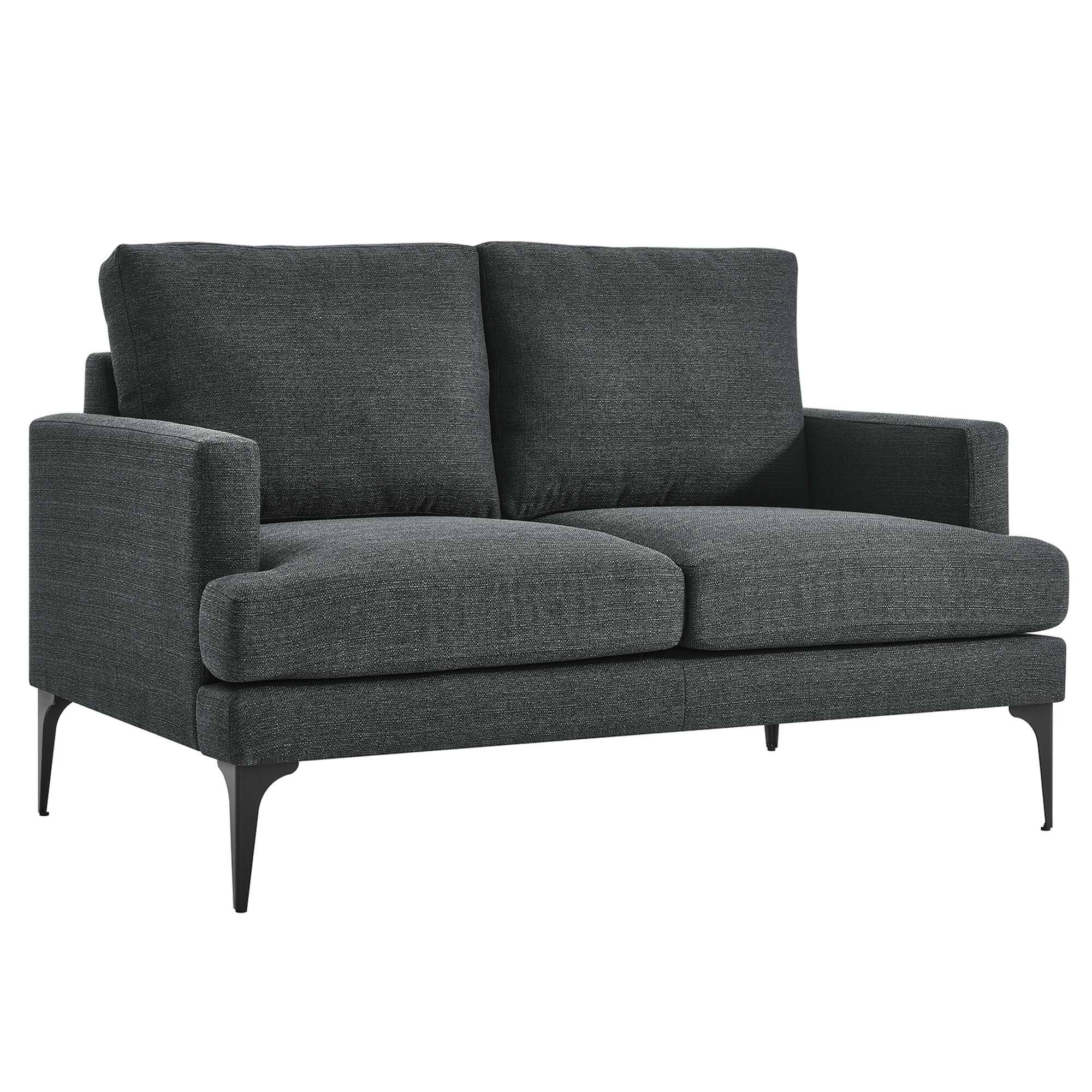 Angle. Modway - Evermore Upholstered Fabric Loveseat by Modway - Gray.