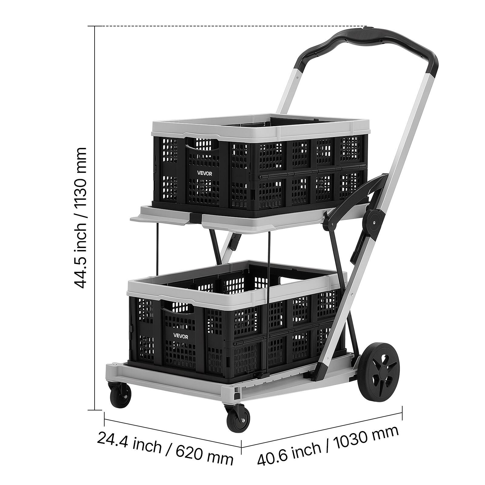 mm 1130 / inch 44.5  
VEVOR  
1 24.4 inch / 620 mm  
1030 mm  
inch I 40.6
